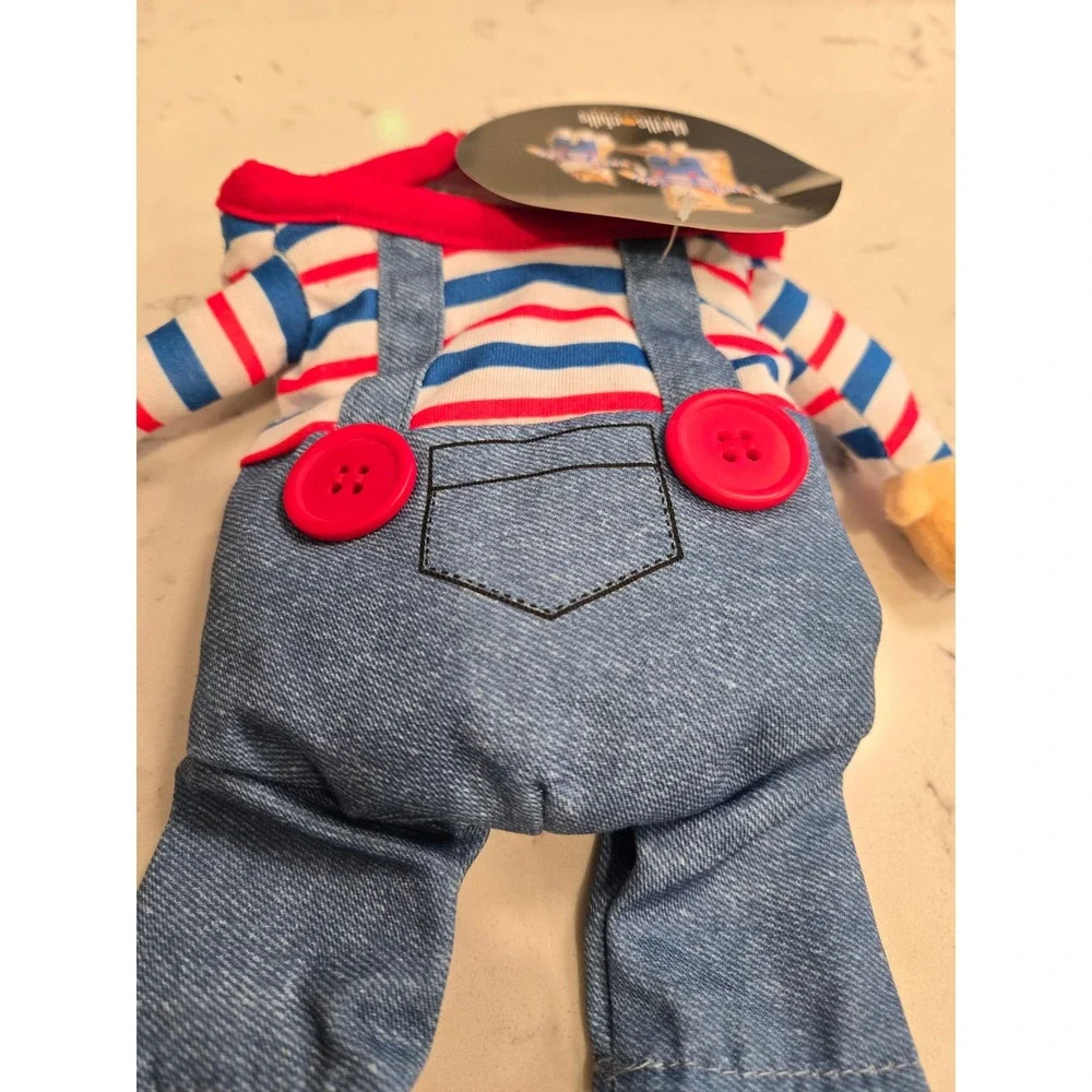 Thrills & Chills Killer Doll Pet Costume Dog Cat Halloween Striped Overalls New